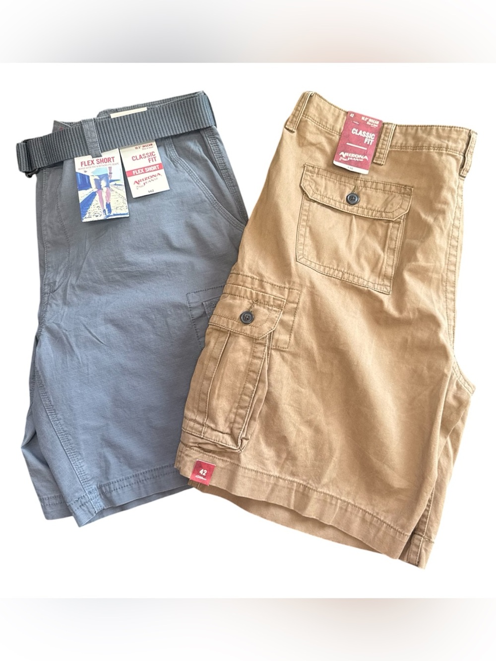 Arizona Jean Company Men’s Cargo Shorts - Blue & Tan